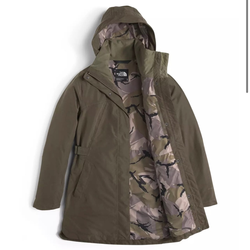 North Face Laney Trench Rain Jacket Green